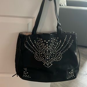 Faux leather silver studded purse